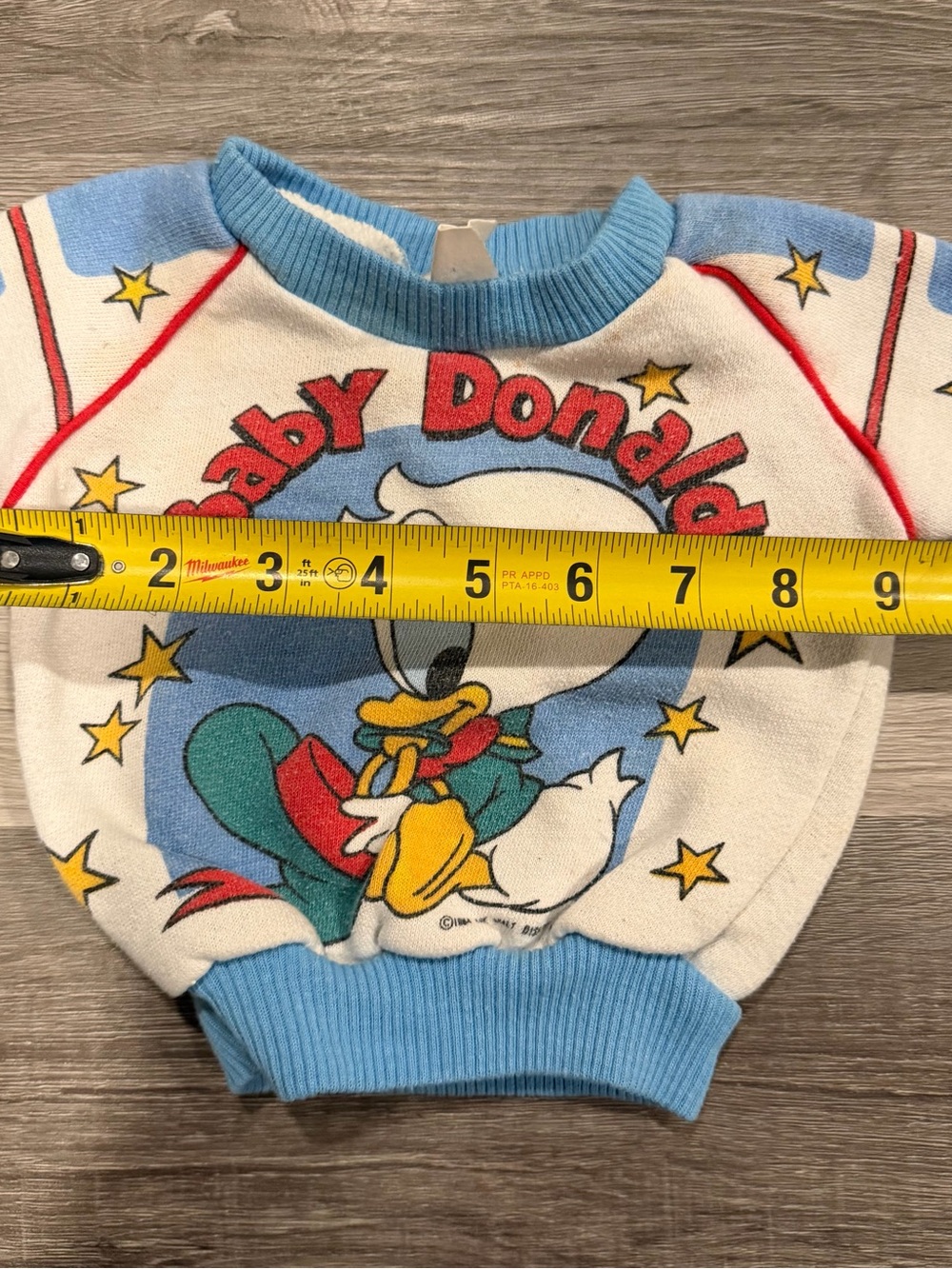 Vintage Disney Baby Donald Duck Long Sleeve Sweater Size Newborn-6mo - Picture 5 of 6